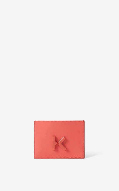 Kenzo Men Kenzo K Leather Card Holder Peach